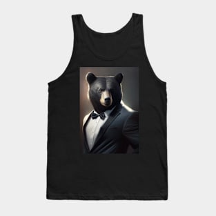 Cute Bear Wearing A Suit: Adorable Wildlife Animals Tank Top